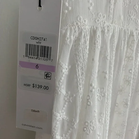 Calvin Klein Eyelet Tier-Hem Dress - Picture 7 of 9